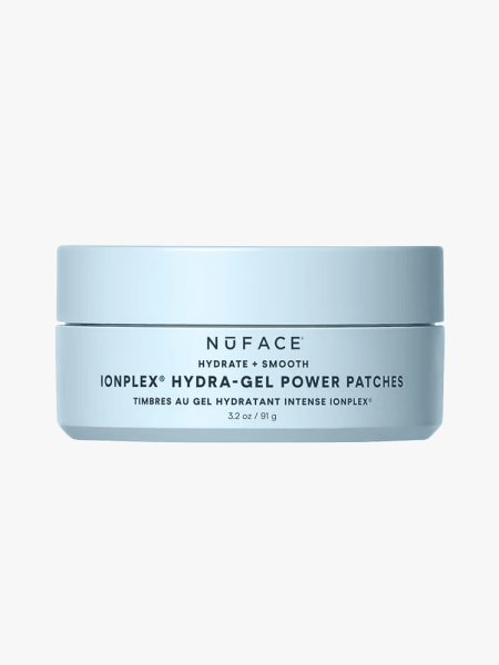 Nuface IonPlex Hydra-Gel Power Patches in branded component on a light gray background